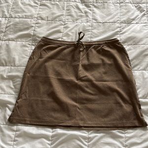 Brown Casual Skirt